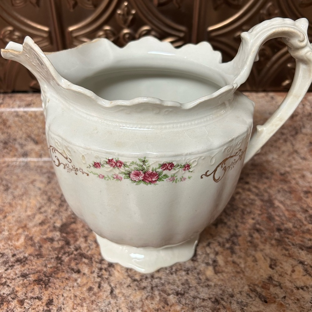 Elegant Floral Porcelain Pitcher